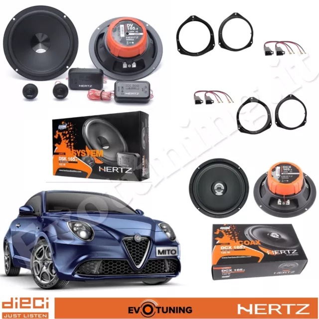 Kit 6 Casse Altoparlanti Hertz Dsk165.3+DCX Anteriori + Posteriori per Alfa Mito