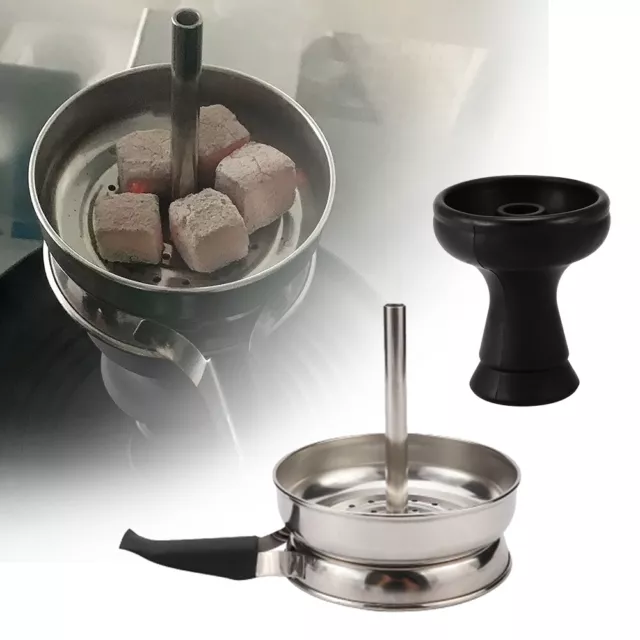 Shisha Hookah Metal Charcoal Pan Tray with Silicone Bowl and Charcoal Head Pot.