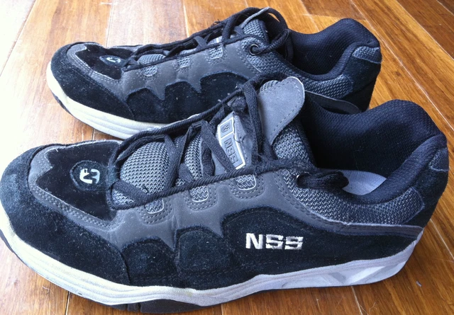 NSS NICE SKATE Shoes Black on Black LEATHER SKATER SHOES Punk Rock