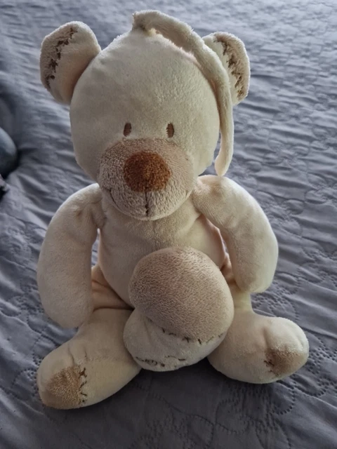 Doudou Chien Musical NICOTOY - 30 Cm - Bleu/vert - Fonctionne - Occasion