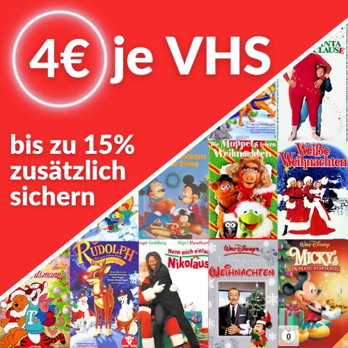 Große Weihnachtsfilm VHS-Auswahl: Nur 4€! Bis zu 15% sparen!