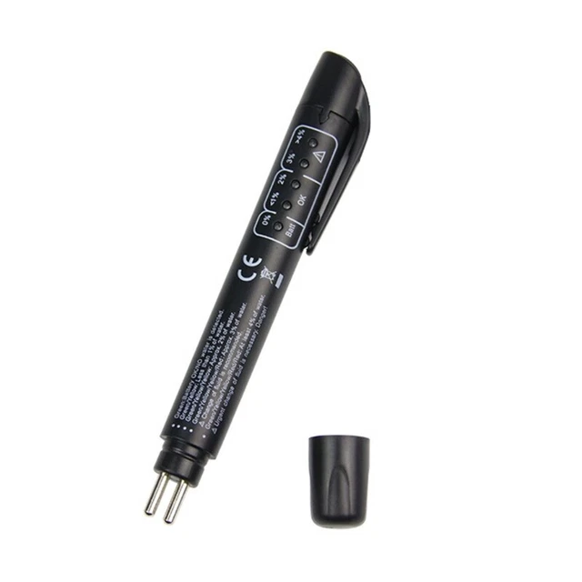 Brake Fluid Liquid Tester Pen with 5 LED Indicators for DOT3 DOT4 Brake Fluid
