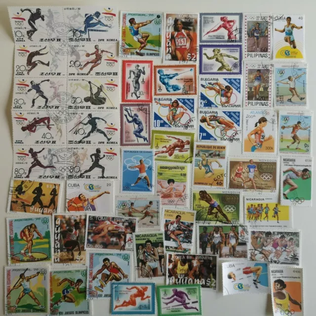 Athletics Stamps Collection - 50 to 300 Different Stamps