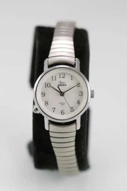Montre Femme Timex Indiglo - Boîtier Argent & Bracelet Doré - WR 50m - Non Testée - Occasion