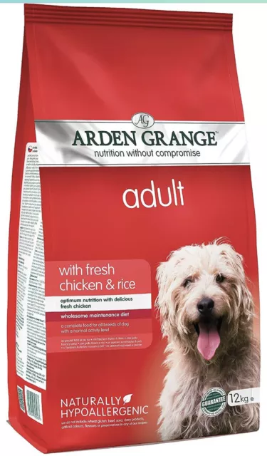 Arden Grange Chicken & Rice Adult Dog 12kg Dry Food