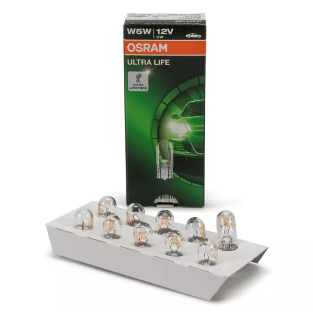 10x OSRAM 2825ULT Halogenlampe Glühlampe W5W ULTRA LIFE 12V 5W W2,1x9,5d