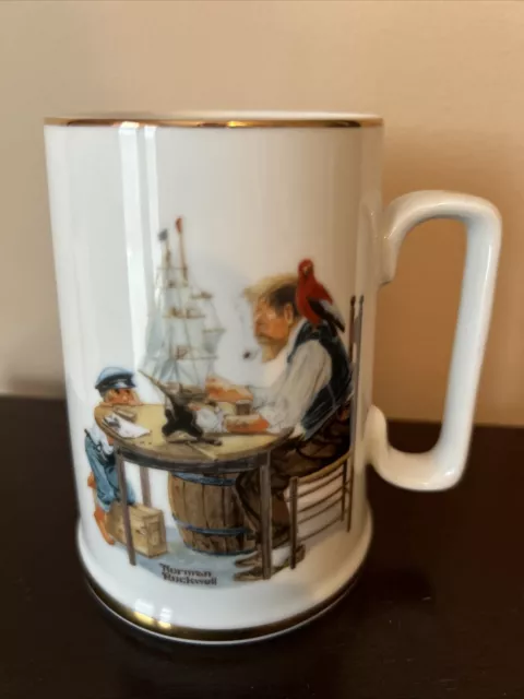 Norman Rockwell "For A Good Boy" Mug 1985 Gold Rim Vintage Great Condition