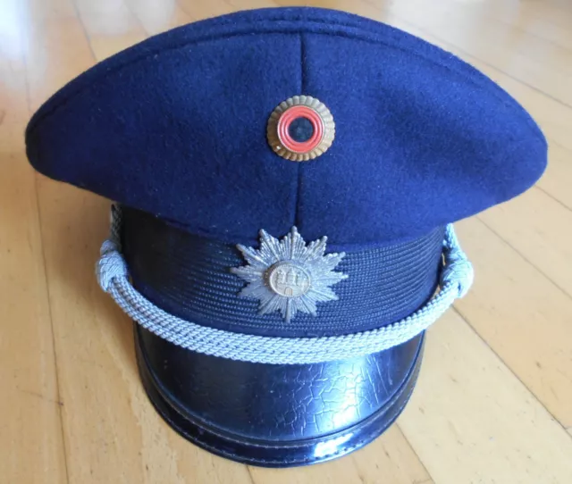 alte Schirmmütze Polizei Hamburg Offizier 1969 Blau schöner Zustand Nordloh HH