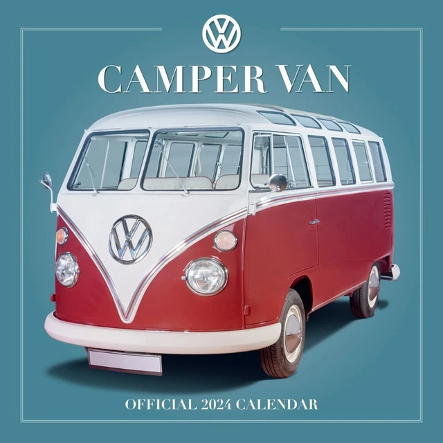 2024 CALENDAR VW Campervan Month to View Square Wall Hanging Calendar