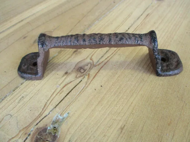 10 Cast Iron RUSTIC Barn Handle Gate Pull Shed Door Handles Fancy Drawer Pulls 6