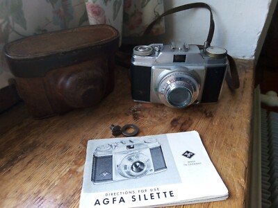 Agfa SILETTE 35mm VINTAGE Compur Rapid Macchina Fotografica con Custodia in pelle 