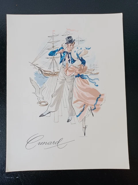 Vintage Cunard Ship Lunch Menu RMS Ivernia 1960
