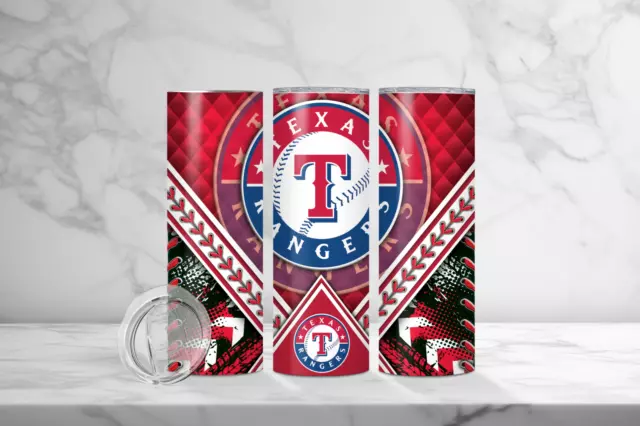 20oz Texas Rangers Insulated Tumbler with box, lid and straw