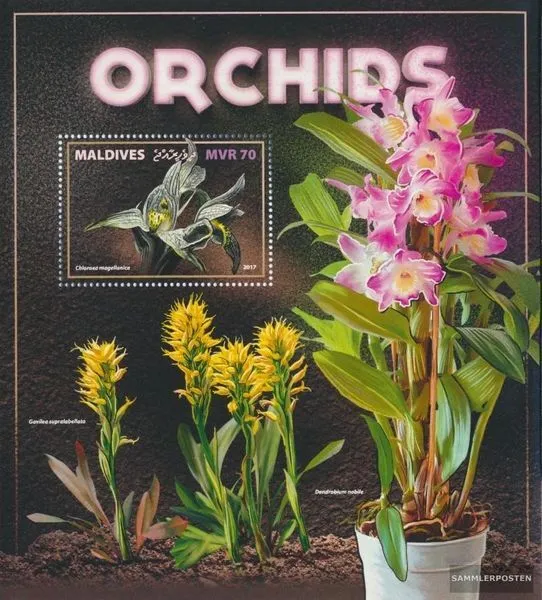 Malediven Block 1107 (kompl. Ausg.) postfrisch 2017 Orchideen