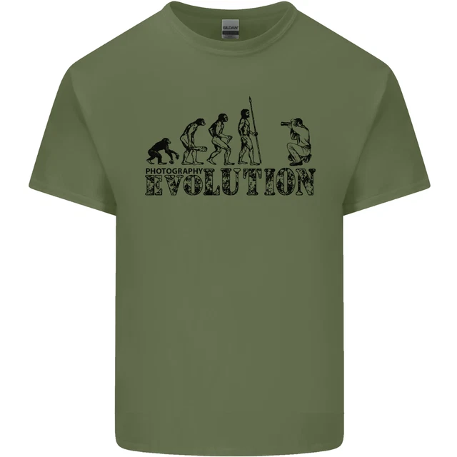 T-shirt da uomo in cotone Evolution Photographer divertente fotoraphy 6