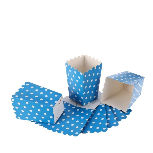 24 pz SACCHETTI DI CARTA DOT CANDY Film Theater Popcorn Scatole Cartone Bianco