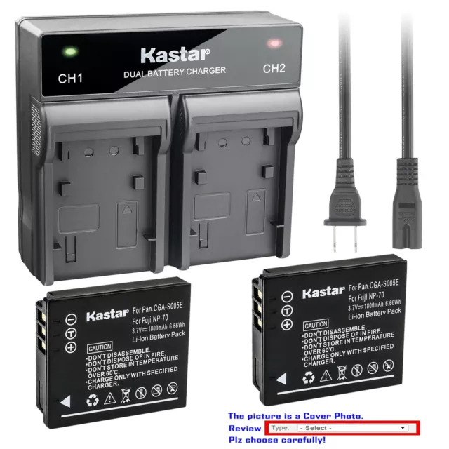 Kastar Battery AC Rapid Charger for Ricoh DB-60 DB-65 Ricoh GR Digital III WG-M1