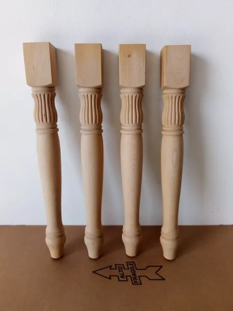 Gambe in legno modello "TORNITA RIGATA BASSA" - Set di 4 pz.