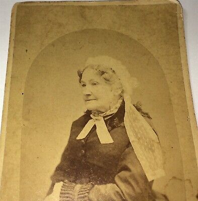 Rare Antique Victorian American ID'd Old Woman, Port Jervis, NY Cabinet Photo!