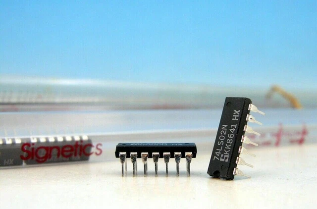 10 X AUTHENTIQUE 74LS02N 74LS02 Signetics Quad 2 entrées positives ...