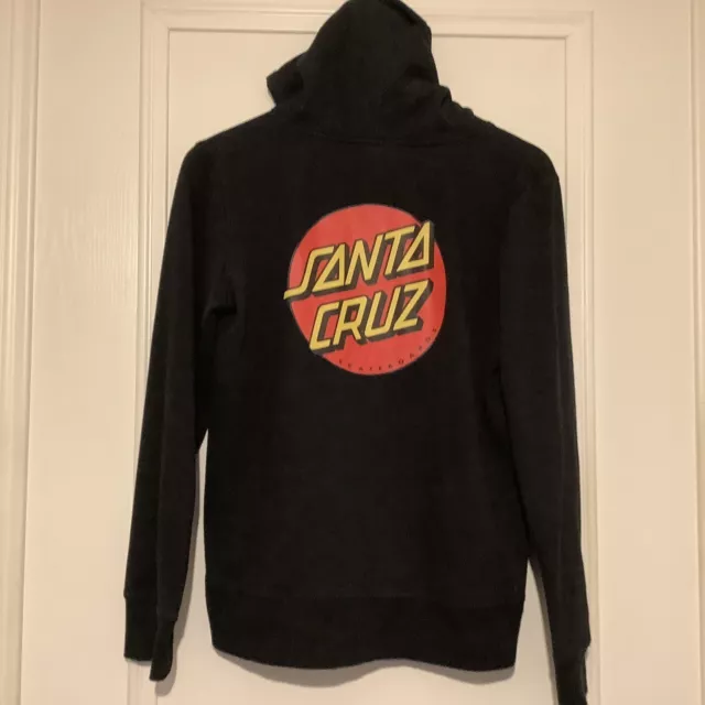 Santa Cruz Skateboards Hoodie Size 12 Pouch  Pocket Black