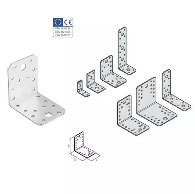 10X Conector en Ángulo Con Costilla Abalorios Agujereado Construcción Madera