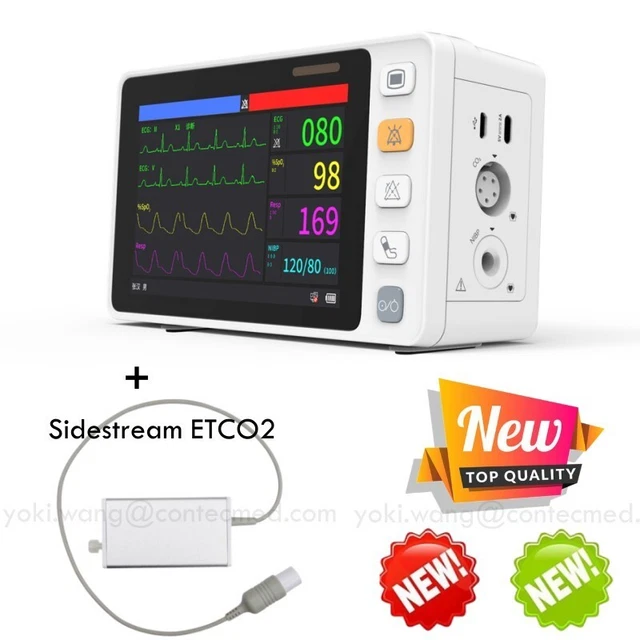 PORTABLE VITAL SIGNS Patient Monitor ICU Sidestream ETCO2 Capnograph ...