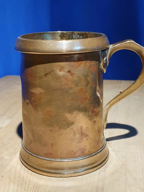 Antique Heavy Copper [?] Pint Tankard / Cup, Wonderful Patina and Weight