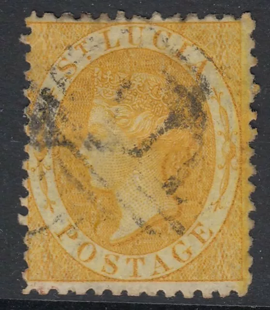 St Lucia 1864 12c 4d yellow SG12 fine used