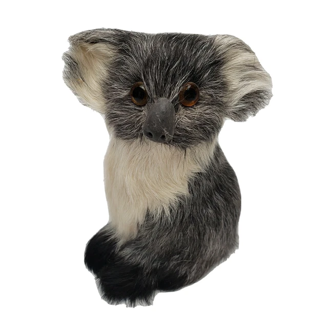 Vintage Real Rabbit Fur Koala, 5" Décor Figurine