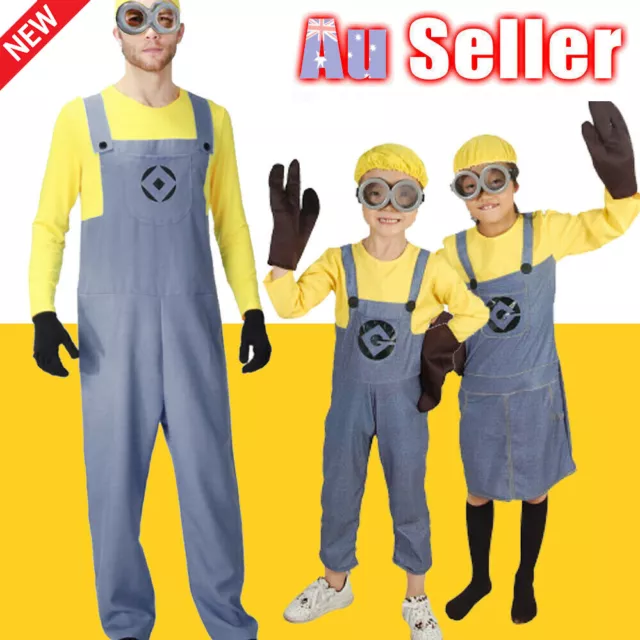 Fancy Dress Me Man Girls Kids Boys Minion Costume Despicable Mens Men Adult AU