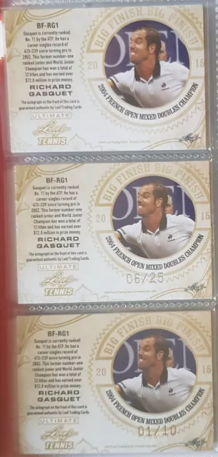 2015 Ultimate Tennis Big Finish Signatures Richard Gasquet Bronze/Silver/Gold 2