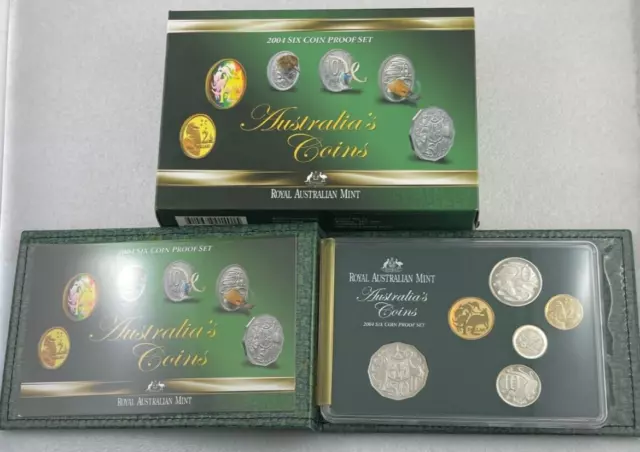 2004 Australian RAM Proof Set with $1 Unique Hologram - Stunning 6 Coin Set!