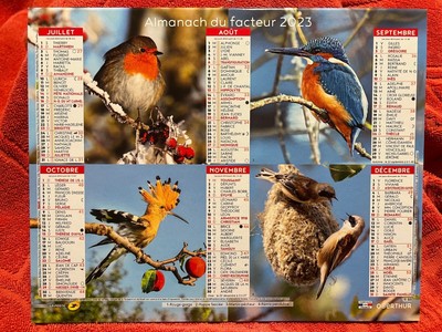 CALENDRIER ALMANACH DU Facteur La Poste 2023 Animaux Oiseaux EUR 10,00