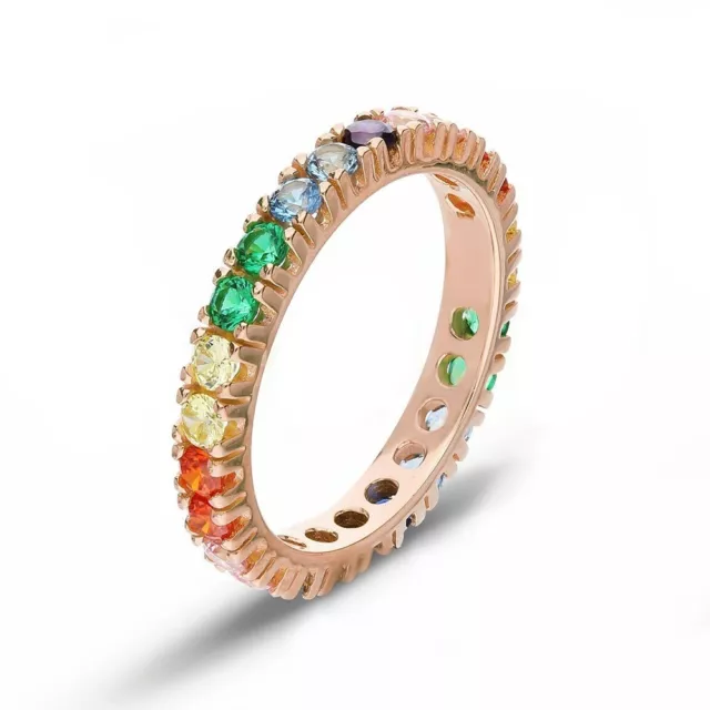 Veretta Ring IN Rose Gold 18 Carat with Zircons Women's