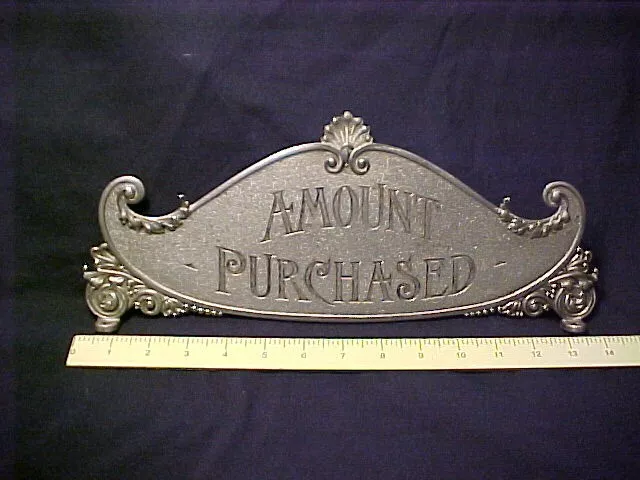 Old And Original National Cash Register..amount Purchased..machine Topper Sign
