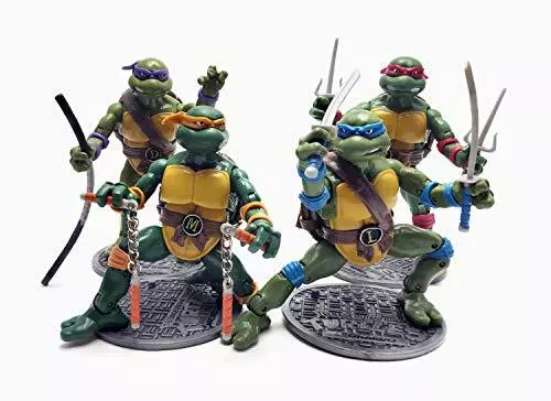 Ninja Turtles Mutant Teenage Action Figures - TMNT - Set of 4 Retro Figurines