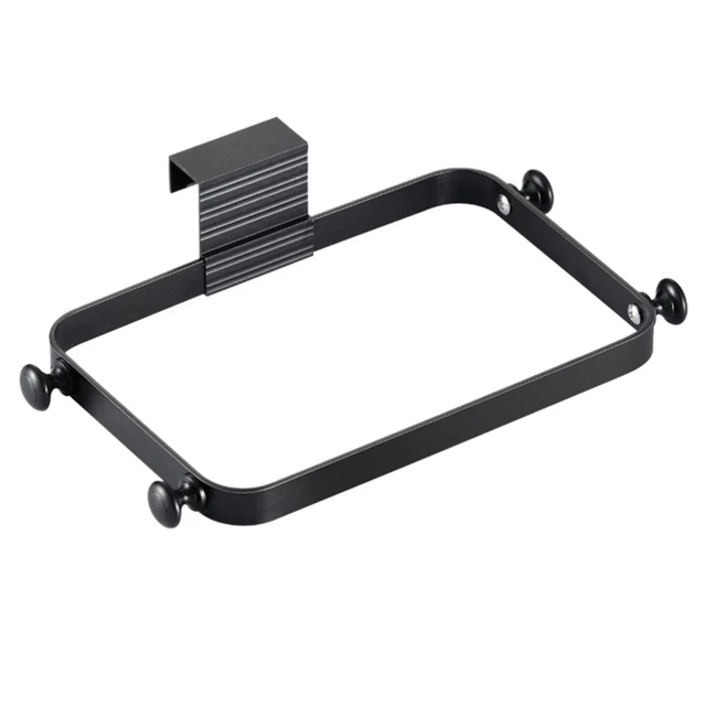 Support Suspendu Pour Sac Poubelle - À Accrocher Sur Porte De Placard (2cm Max) - En Fer, Avec Crochets Latéraux - Pour Cuisine, Rangement Déchets