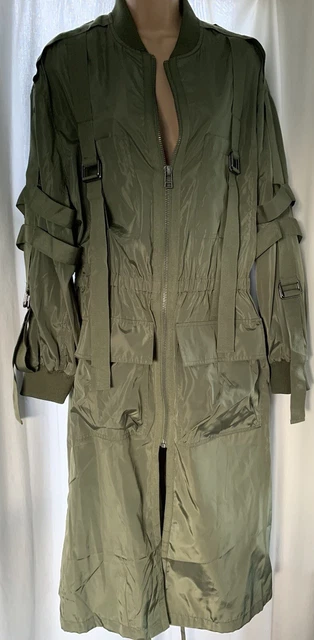ASOS Long Summer Rain Punk Green Jacket Mac Coat 10