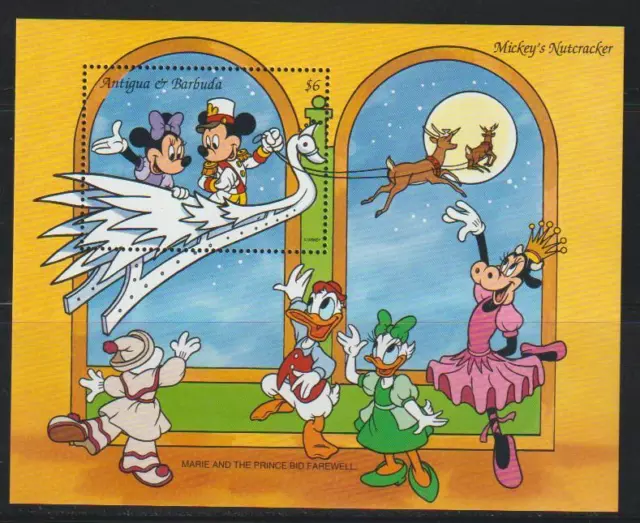 Antigua & Barbuda 1993 Disney Christmas Ss Mnh - Ant397