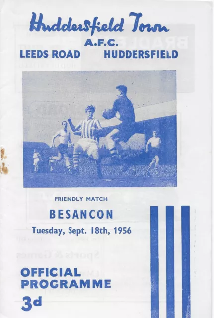 Huddersfield Town v Besancon (France)  18/09/1956 Friendly at Leeds Road