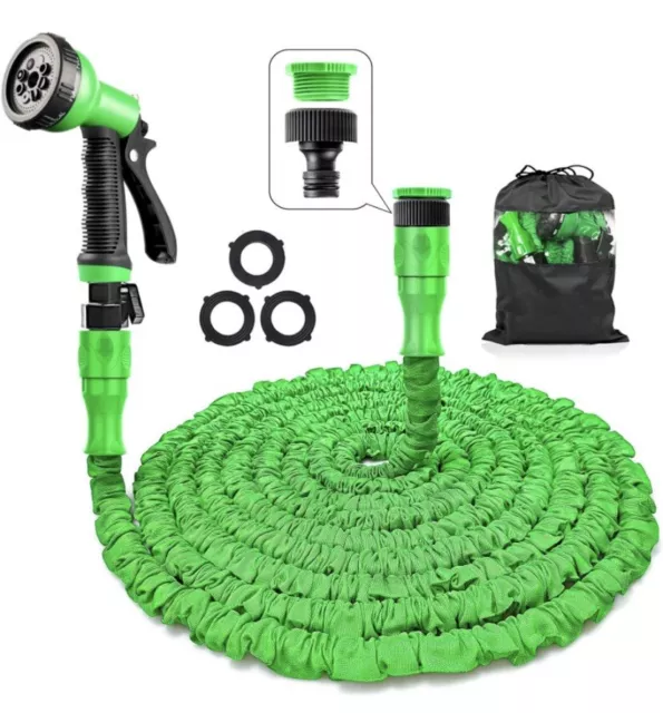 Garden Hose Pipe 50 FT Expandable Garden Hose with Spray Gun 15 Meter Pipe UK 2