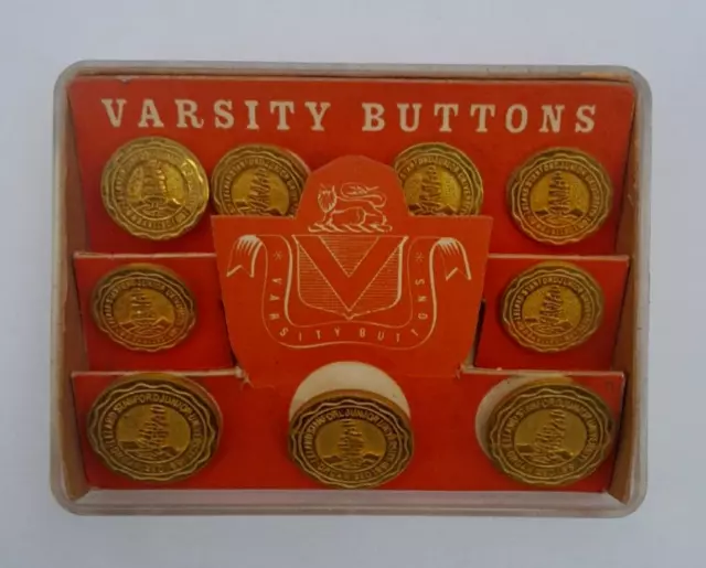 VTG LELAND STANFORD UNIVERSITY VARSITY BUTTONS By J.B ASHBROOK IN ORIGINAL CASE