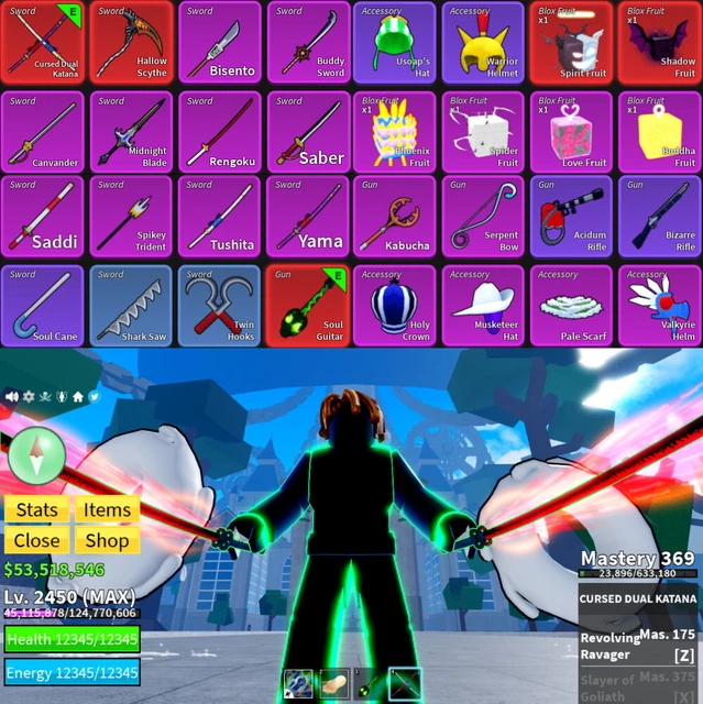 ROBLOX BLOX FRUIT Account Dough Awakened Max Level 2450 53M Beli Fast