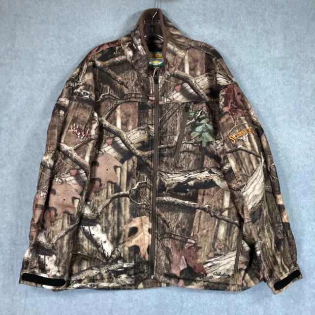 Cabelas Jacket Mens 2XL XXL Camo Fleece Super Slam Hunting Scent Lok Zip Hunter