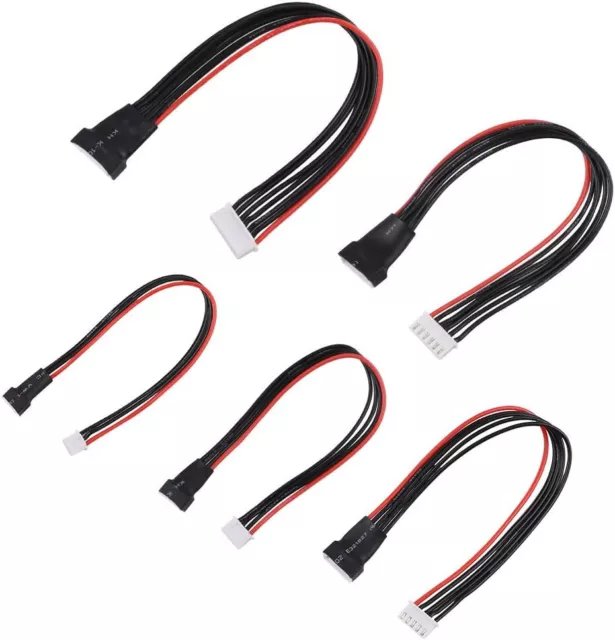 5pcs JST-XH 2S 3S 4S 5S 6S LiPo Battery Balance Charger Extension Cable