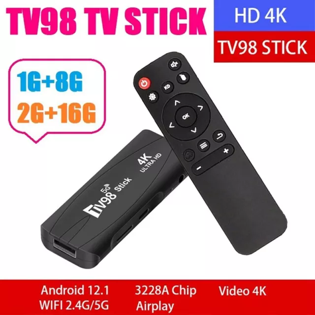 TV98  STICK 1G+8G Android12.1 2.4G 5G WiFi Android   BOX Set Top Box 4K 60F1140