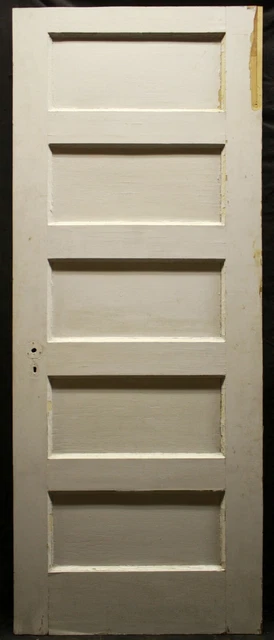 30"x78" Antique Vintage Old Exterior Interior SOLID Wood Wooden Door 5 Panels