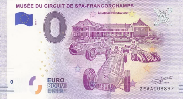 Billet Euro Schein Souvenir Touristique - MUSEE DU CIRCUIT DE SPA-FR ZEAA 2018-1