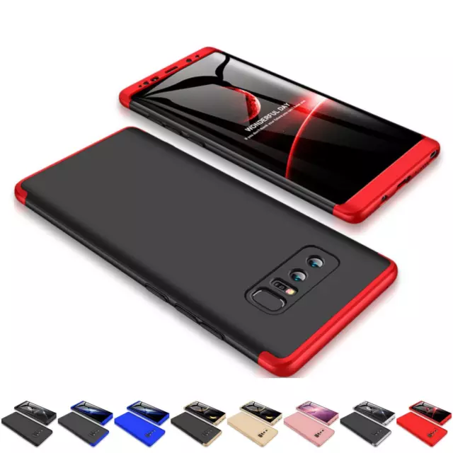 Handy Hülle Samsung Galaxy Note 8 Full Bodyschutz 360 Grad Bumper Case Cover Gla